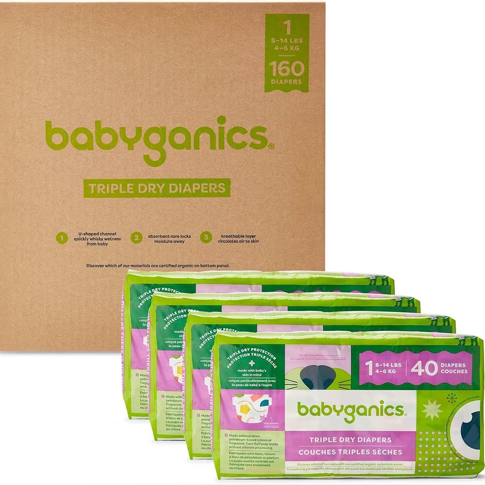 Babyganics Triple Dry Diapers size 1